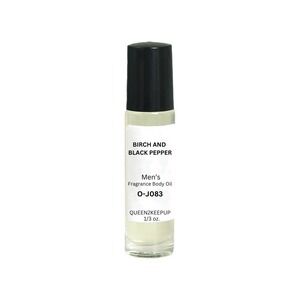 Birch and Black Pepper Men's Body Oil Smoky Woods Spicy Bold Rugged Roll-On